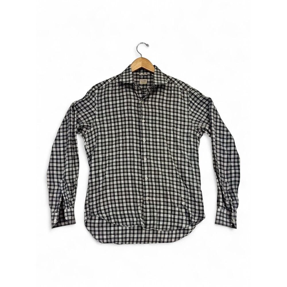 Culturata Men's Grey Plaid Dress Shirt Size M‎